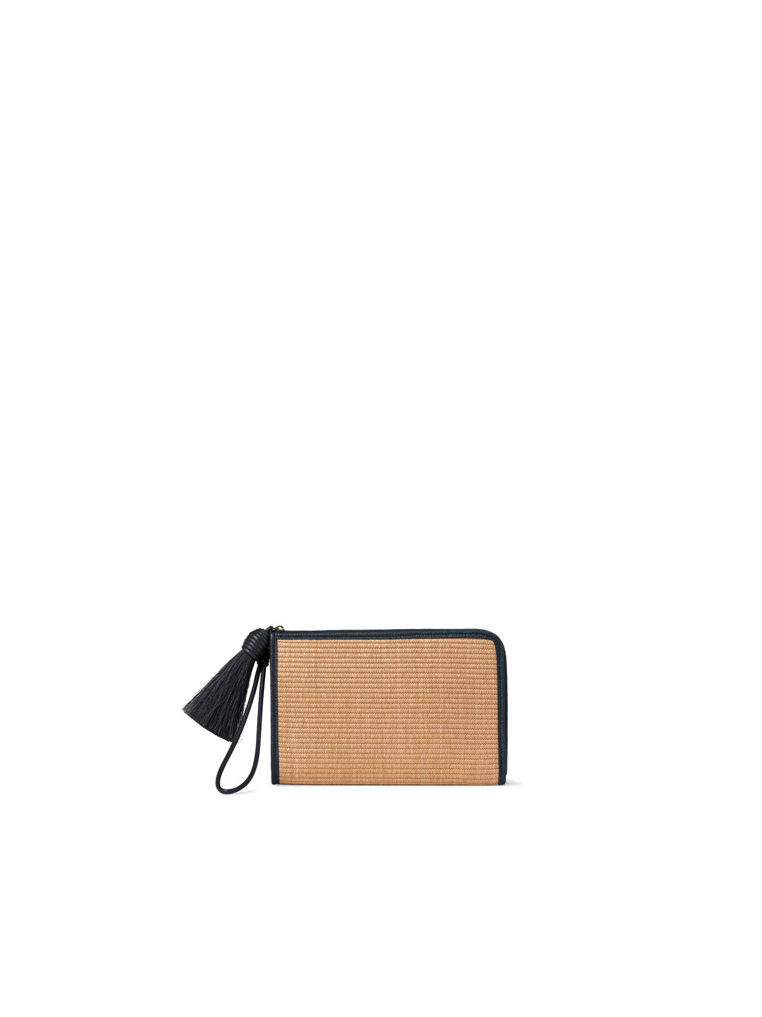 Designer Alexa Tassle Pouch - navy - blue - multicolor - beige