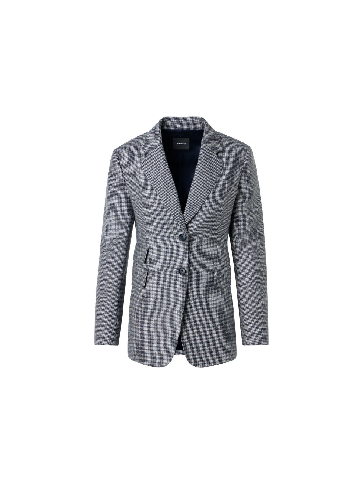 Designer Cashmere Pepita Tailored Blazer - grey