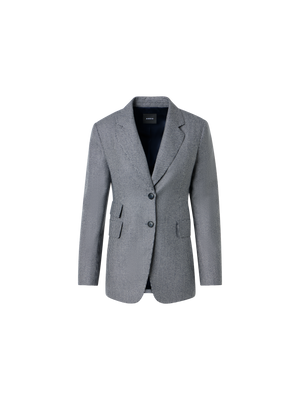 Designer Cashmere Pepita Tailored Blazer - grey