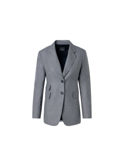 Designer Cashmere Pepita Tailored Blazer - grey
