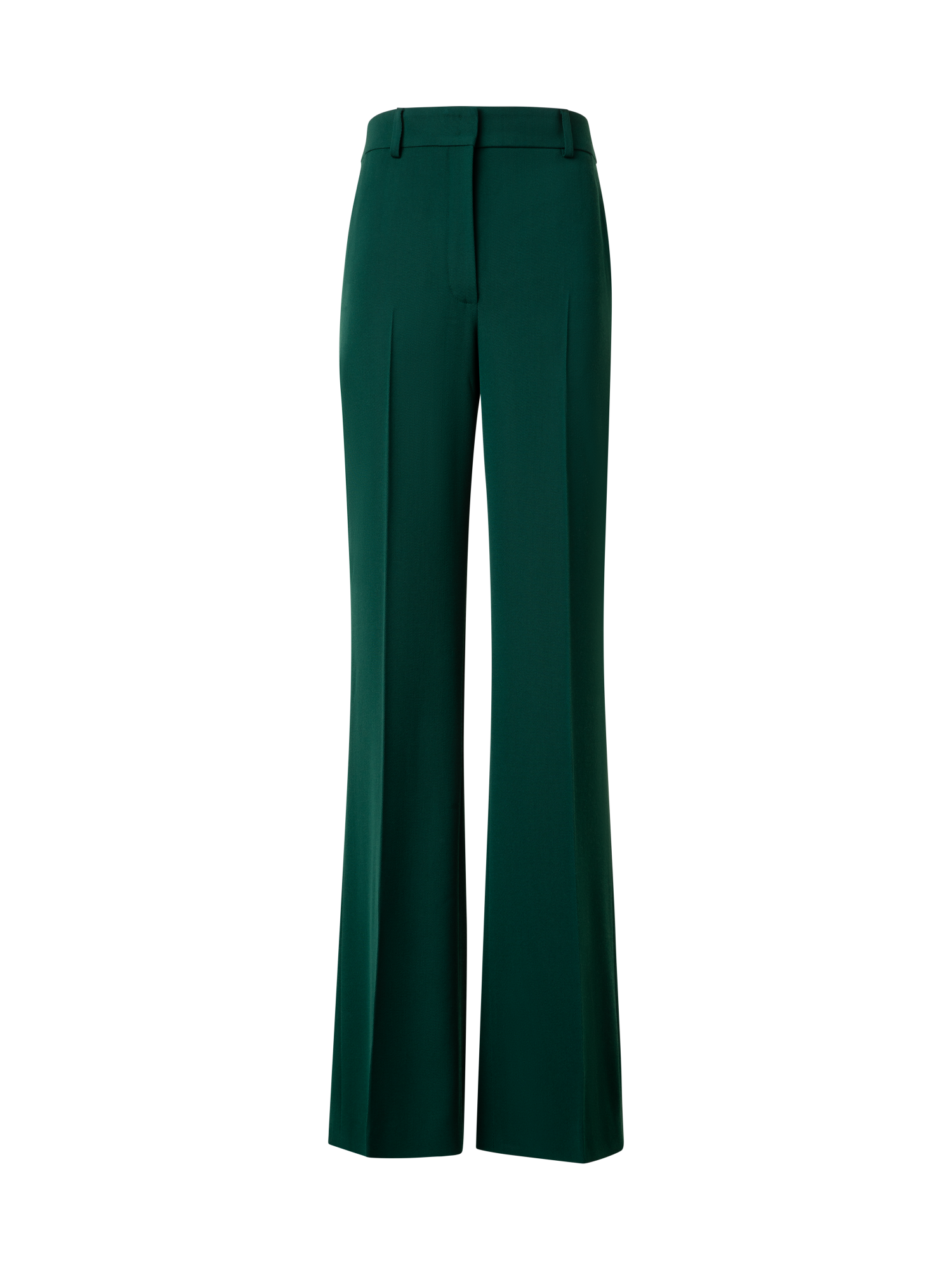 Designer Wide Straight Wool Pants - green