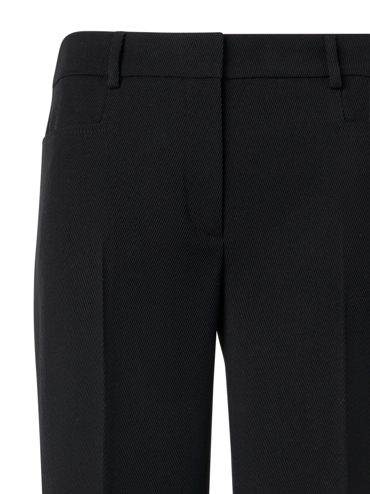 Designer Mikka Straight-Leg Pants in Wool Tricotine - black
