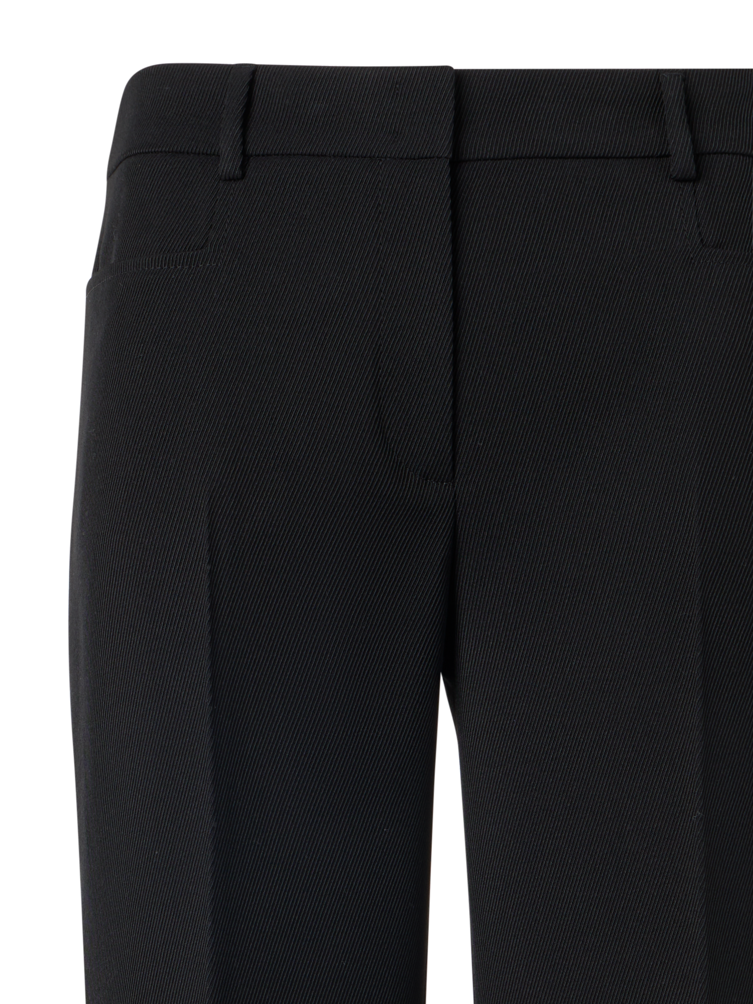 Designer Mikka Straight-Leg Pants in Wool Tricotine - black