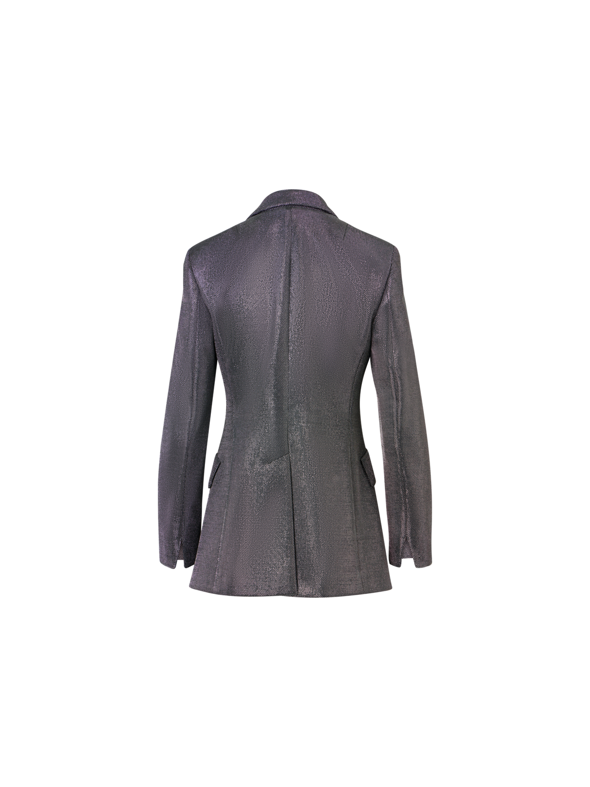 Designer Metallic Birdseye Jersey Blazer - grey - silver