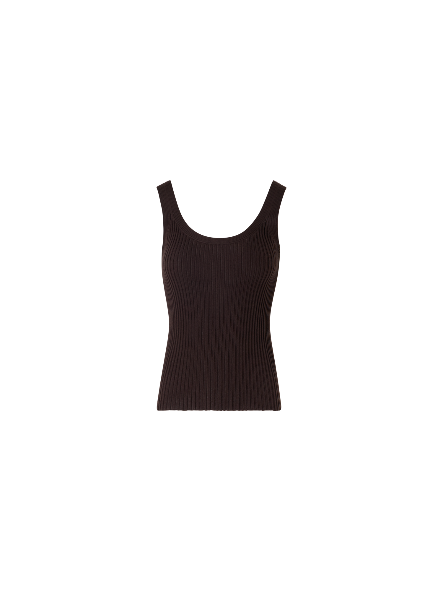 Designer Sleeveless Twisted Cotton Knit Top - brown