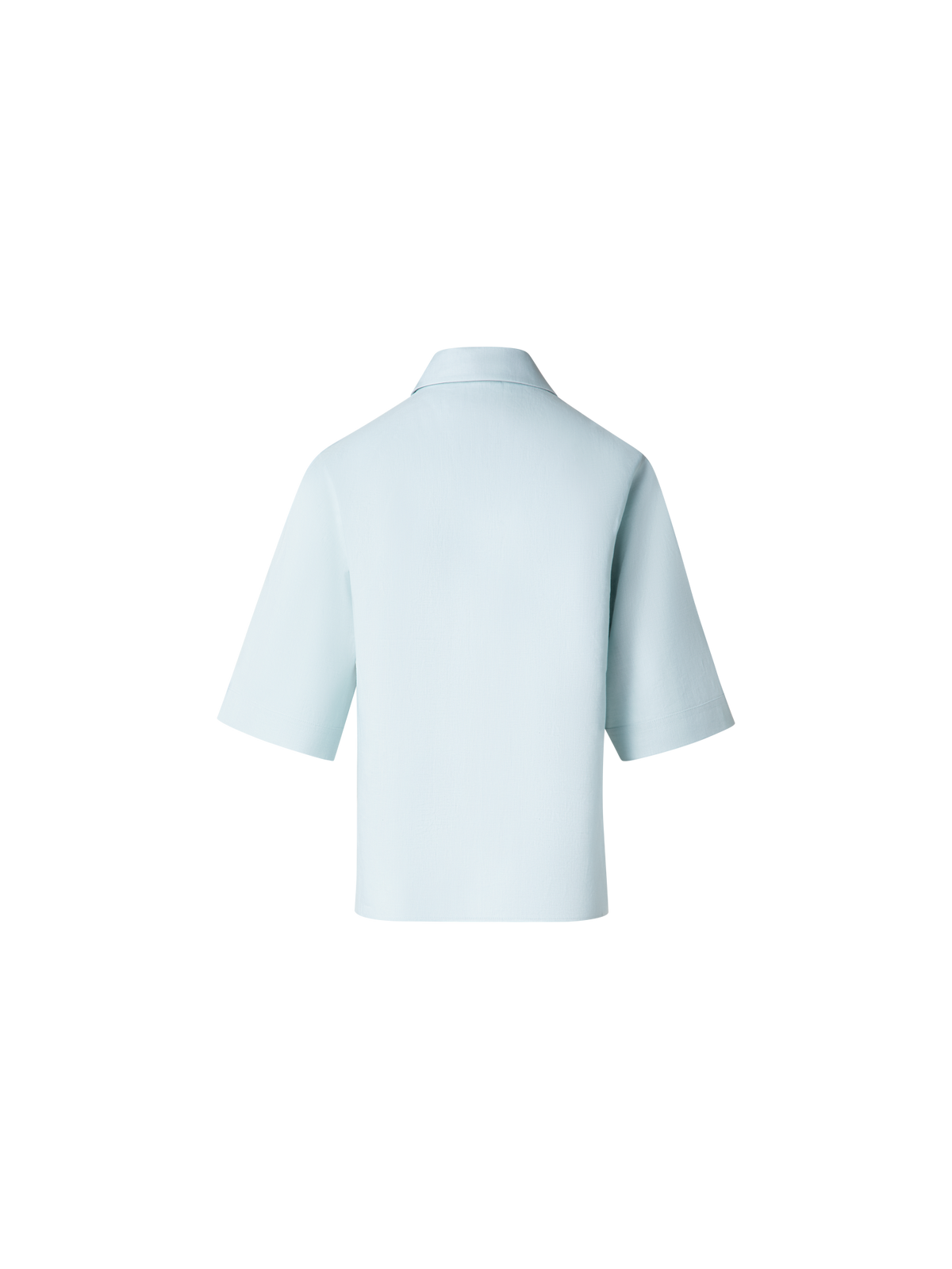 Designer Boxy Shirt Blouse in Linen - pastel - blue