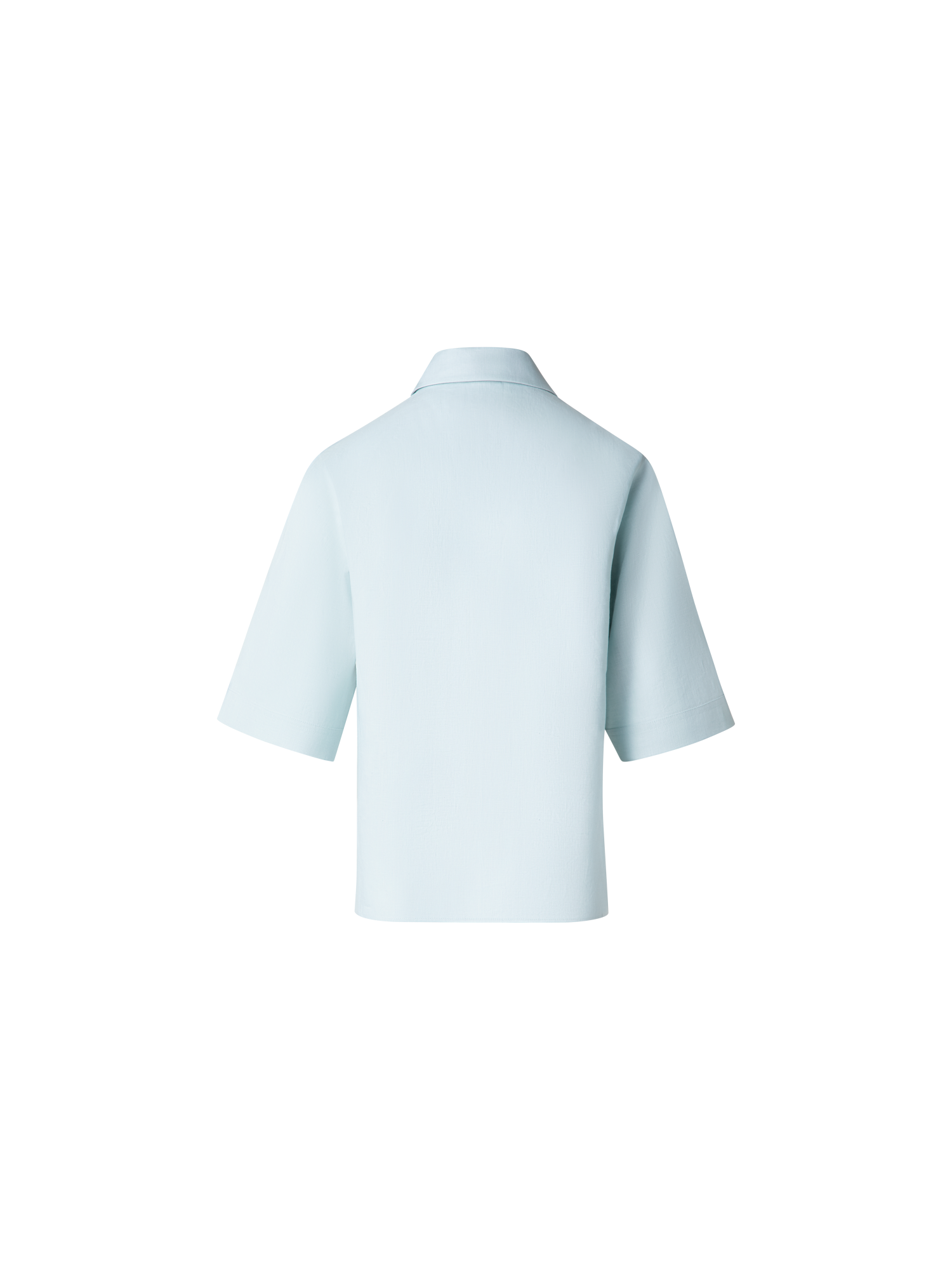 Designer Boxy Shirt Blouse in Linen - pastel - blue