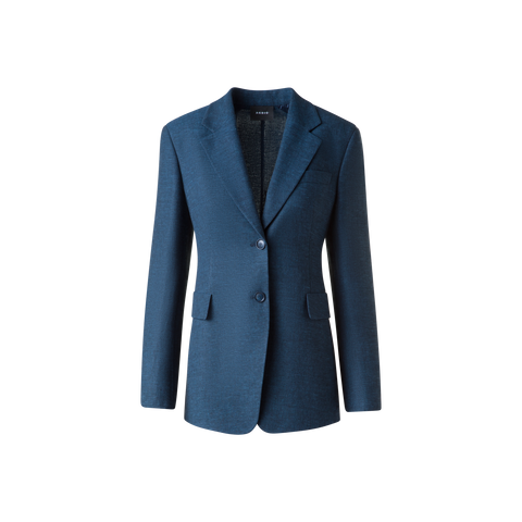 Langer Blazer aus Leinen Doubleface