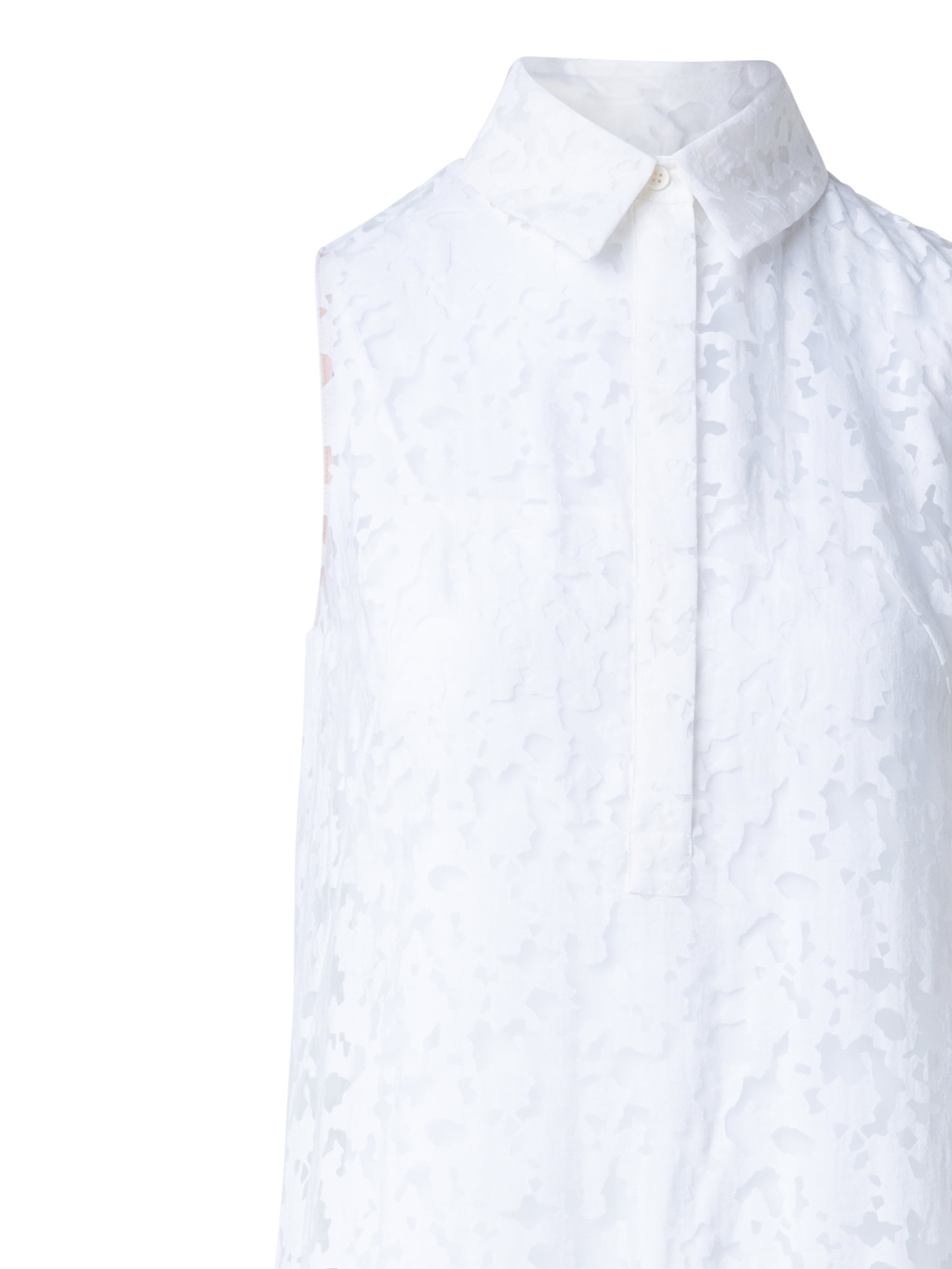 Designer Semi-Sheer Kaleidoscope Organzino Midi Dress - white