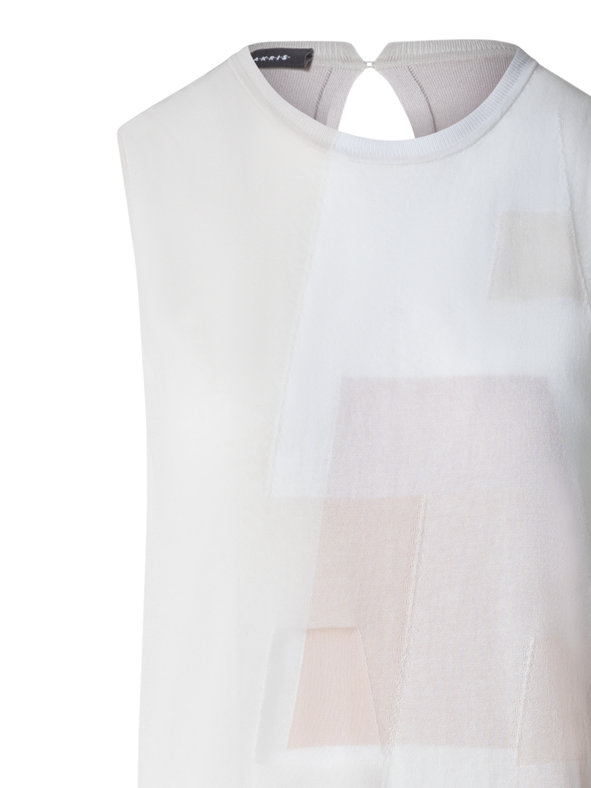 Designer Tube Knit Dress in Trapezoid Intarsia - multicolor - ecru - beige - white