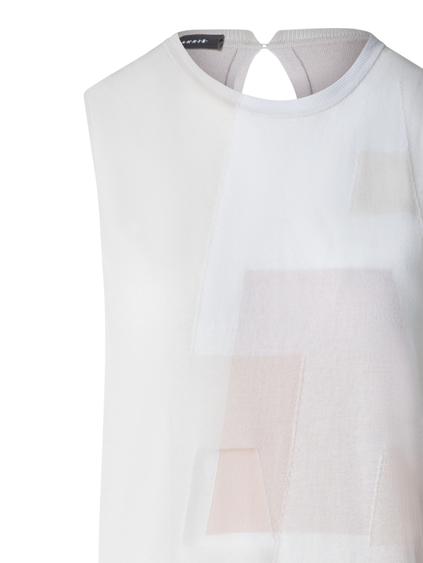 Designer Tube Knit Dress in Trapezoid Intarsia - multicolor - ecru - beige - white