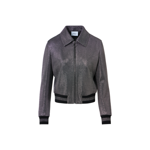 Bomberjacke aus Birdseye-Jersey in Metallic-Optik