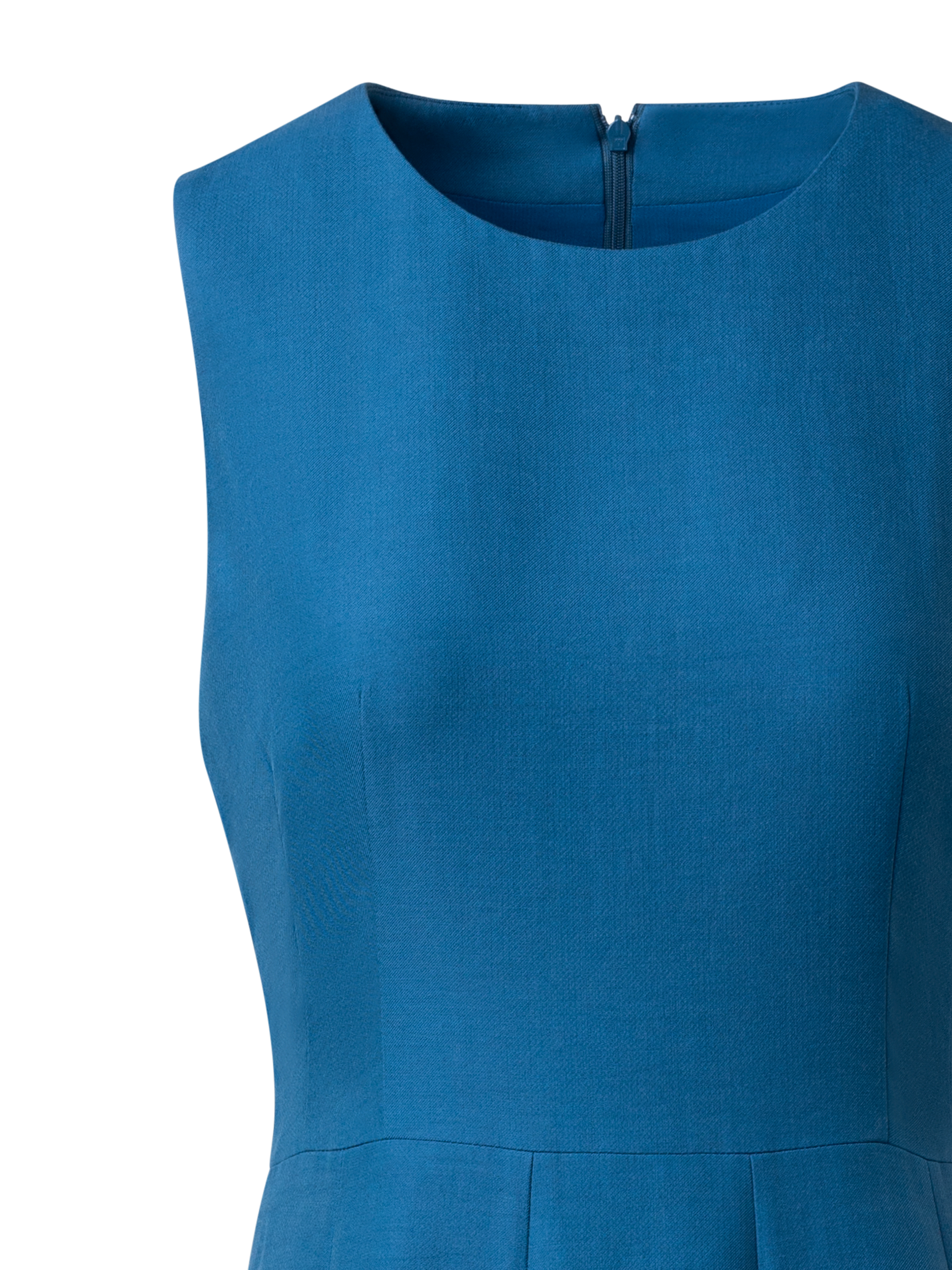 Designer Sleeveless Fit & Flare Midi Dress - blue