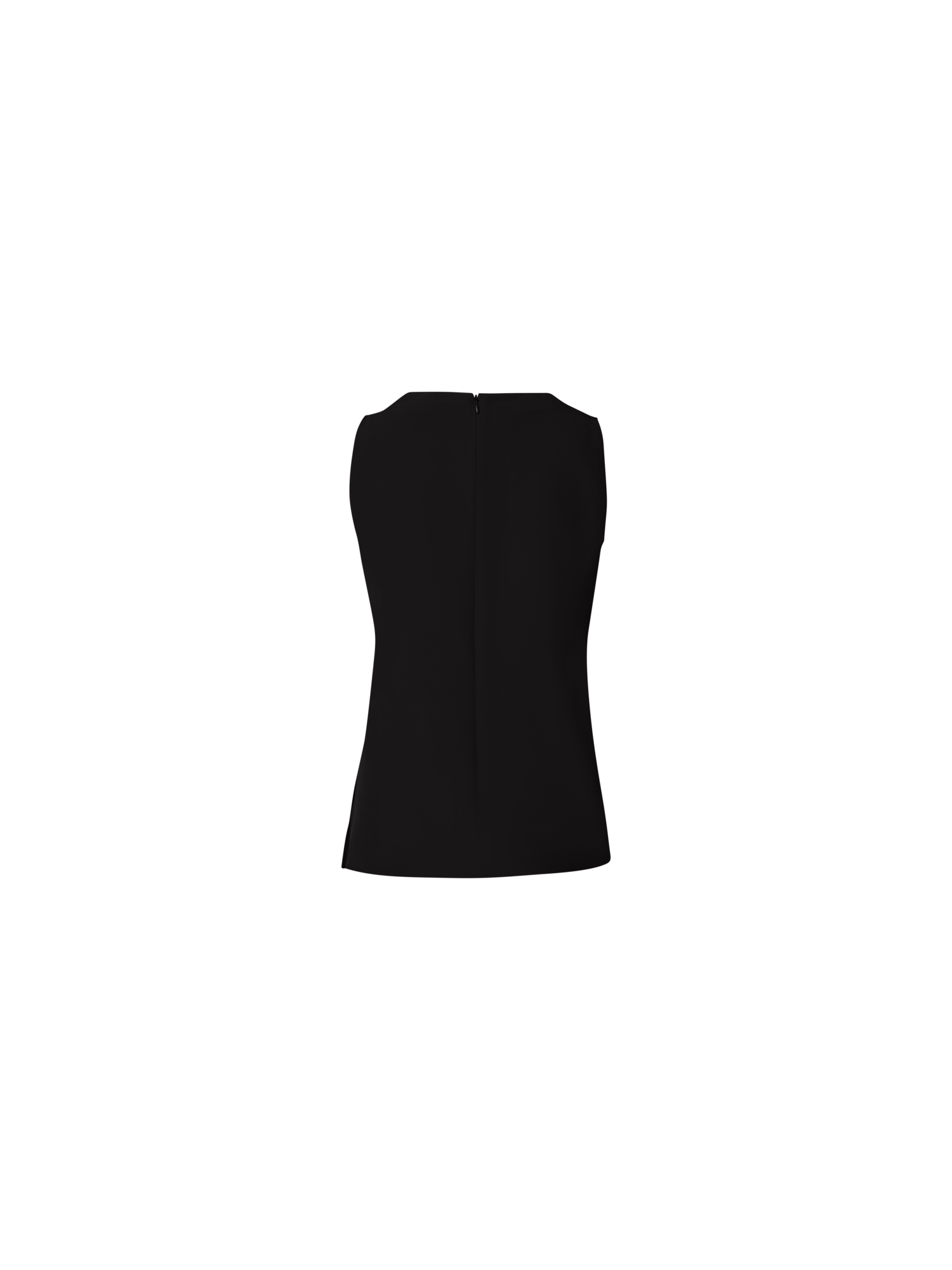 Designer Crêpe de Chine Square Neck Blouse - black