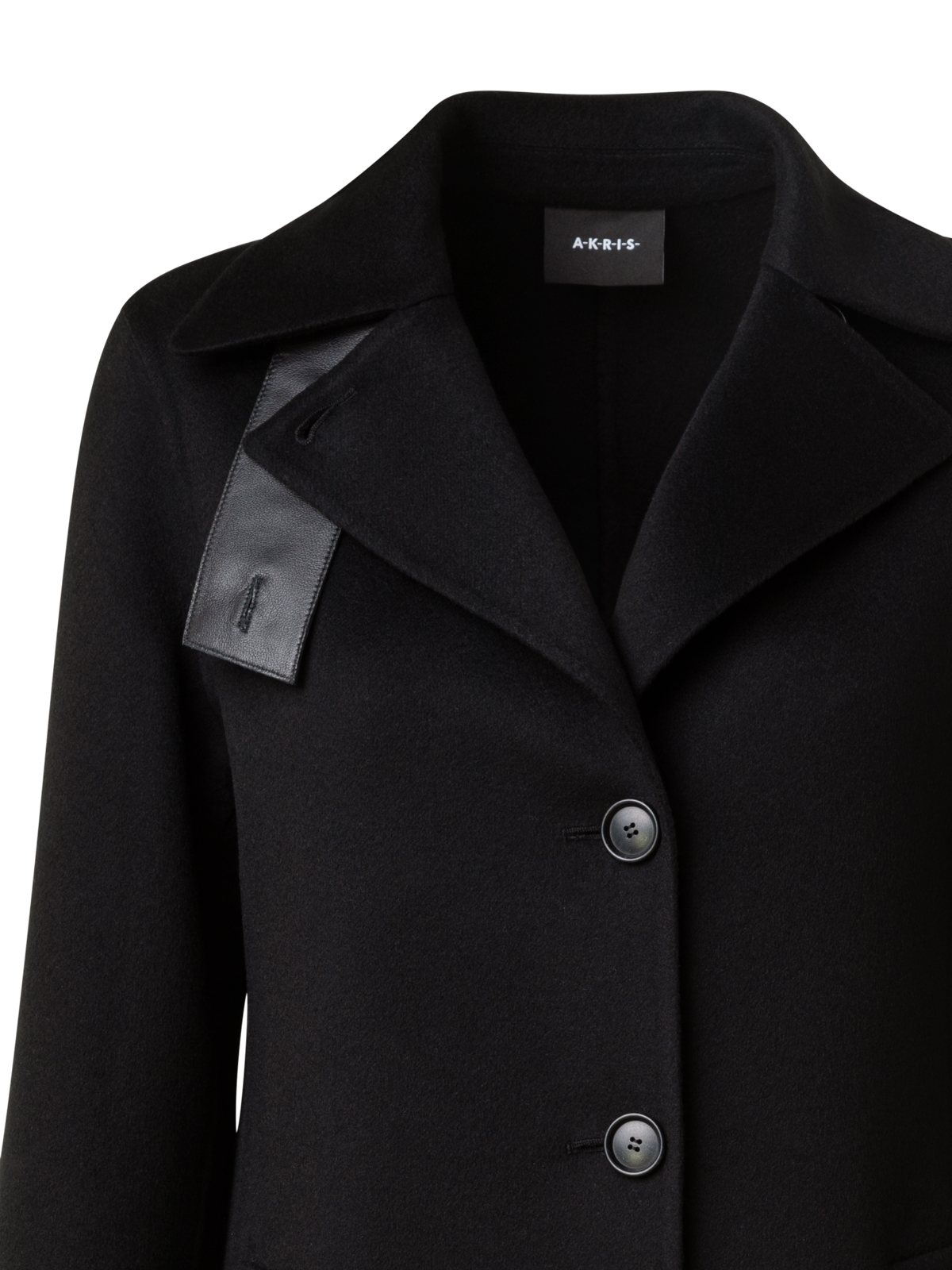 Designer Cashmere Double-Face Blazer Coat - black