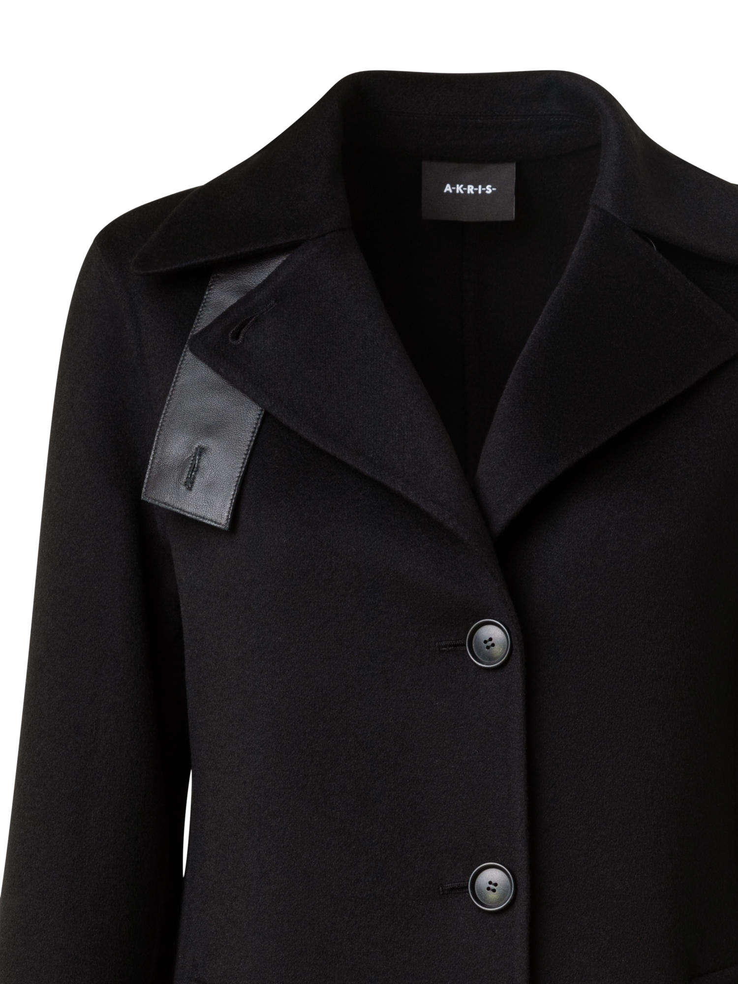 Designer Cashmere Double-Face Blazer Coat - black