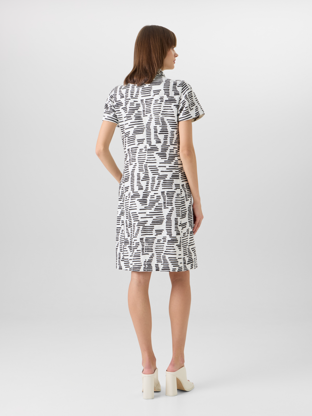 Designer Short-Sleeve Dance Movements Polo Dress - multicolor #editorial
