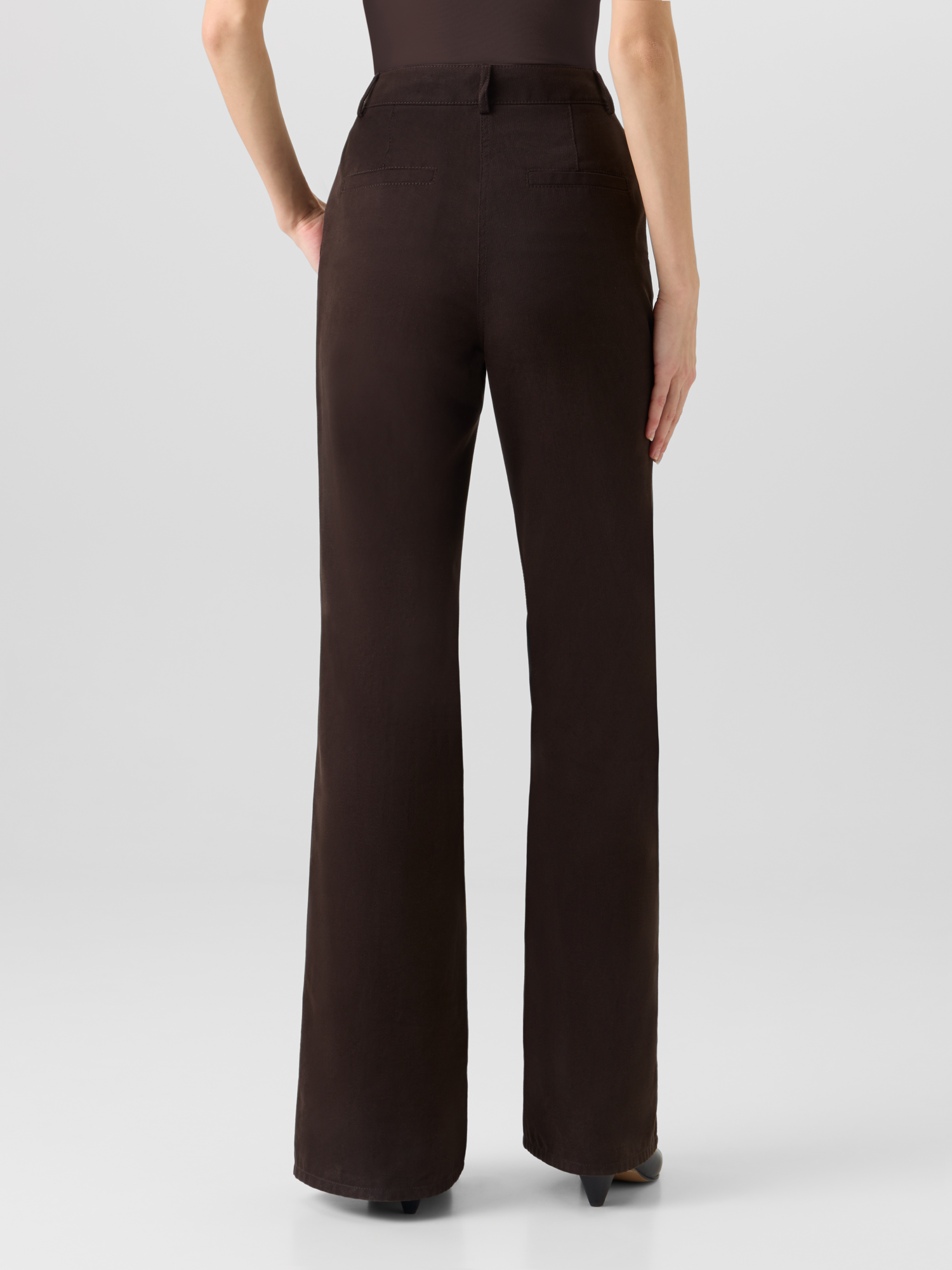 Designer Celia Bootcut Pants in Cotton Gabardine - brown 