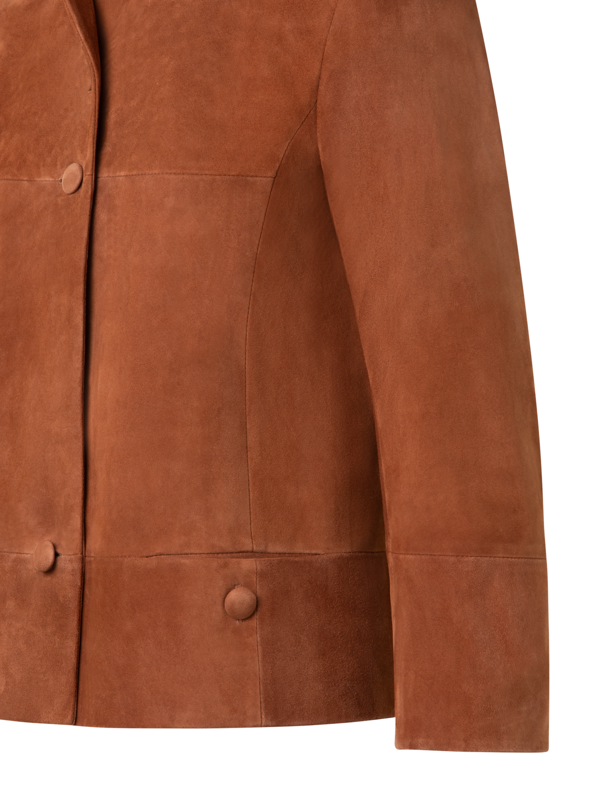 Designer Cropped Leather Jacket with Knit Collar - neutral - brown