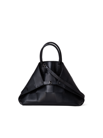 Designer Ai Medium Top Handle Tote - neutral - black