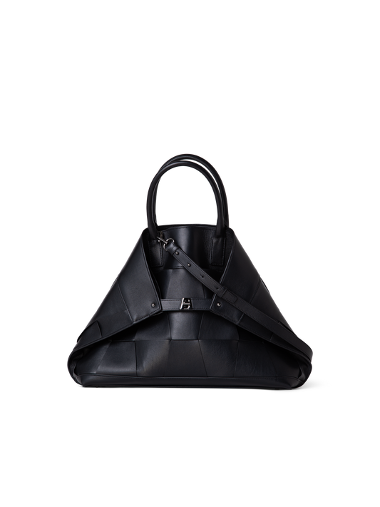 Designer Ai Medium Top Handle Tote - neutral - black