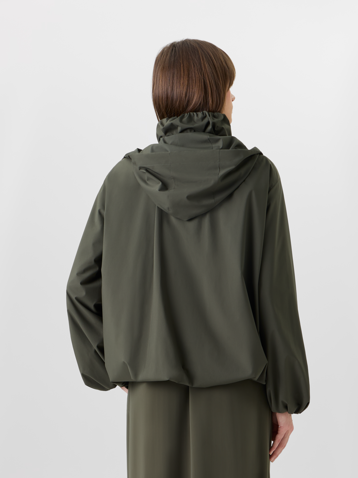 Designer Water-Repellent Parachute-Taffeta Short Parka - green 