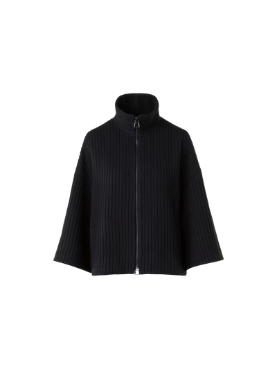 Designer Boxy Structured Corduroy Wool Cashmere Jacket - black - neutral