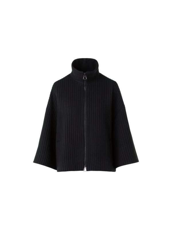 Designer Boxy Structured Corduroy Wool Cashmere Jacket - black - neutral