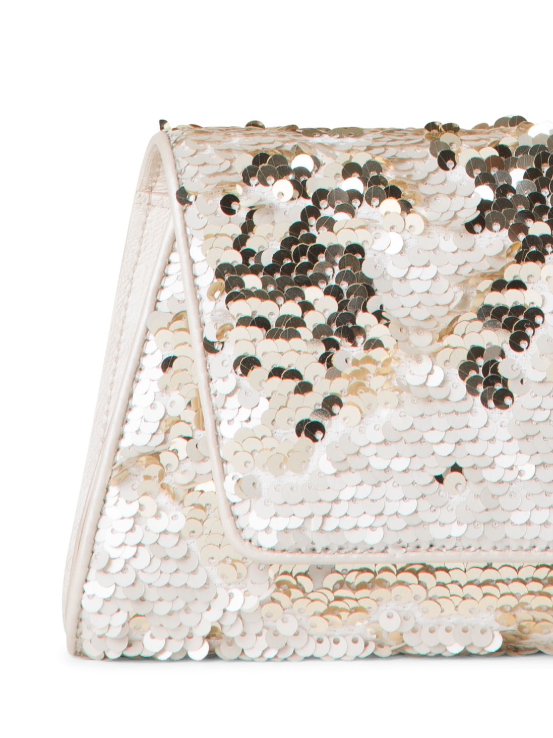 Designer Anouk Mini Trapezoid Clutch - gold - ecru - white