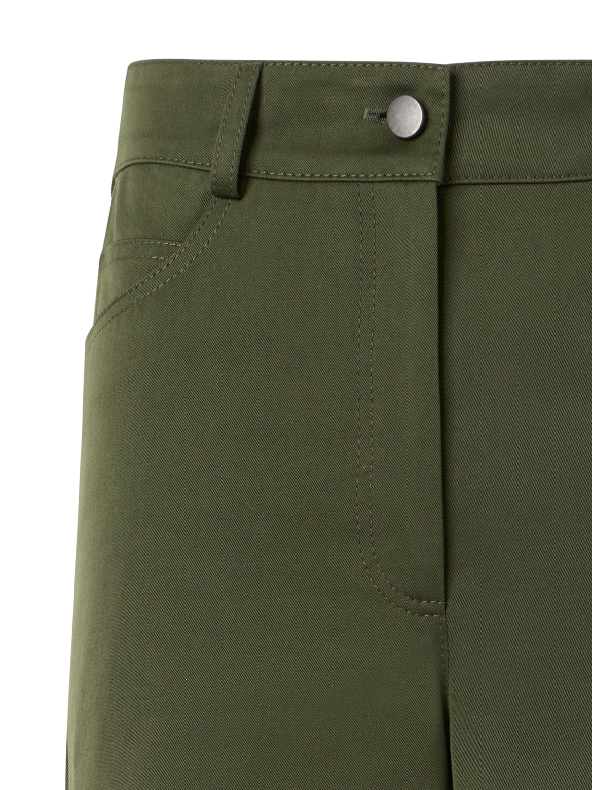 Designer Cooper Straight Wide-Leg Pants in Cotton Gabardine - green
