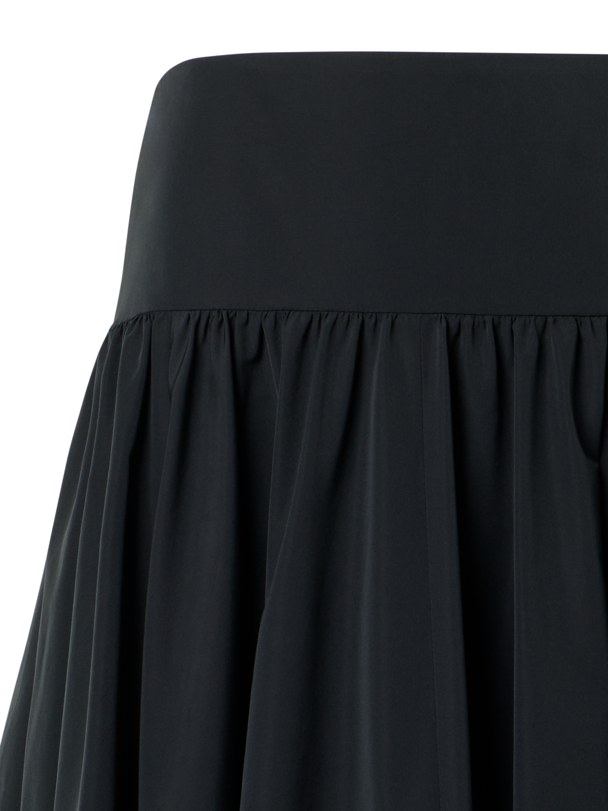 Designer Flounced Midi Taffeta Skirt - black