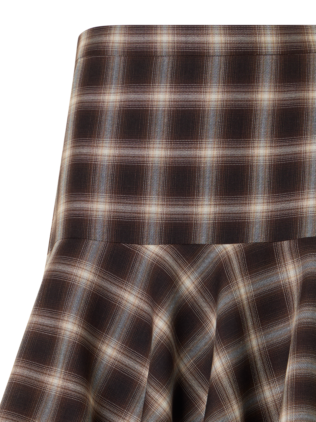 Designer Tiered Midi Skirt in Plaid Shelley - multicolor