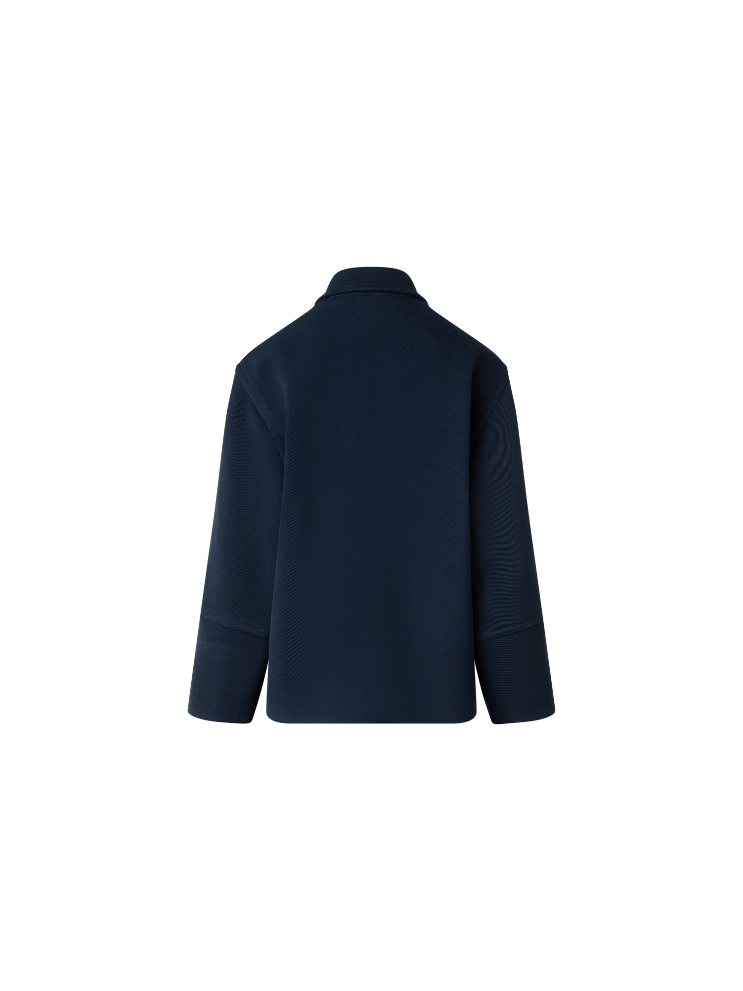 Designer Double-Breasted Wool Pea Coat - navy - blue