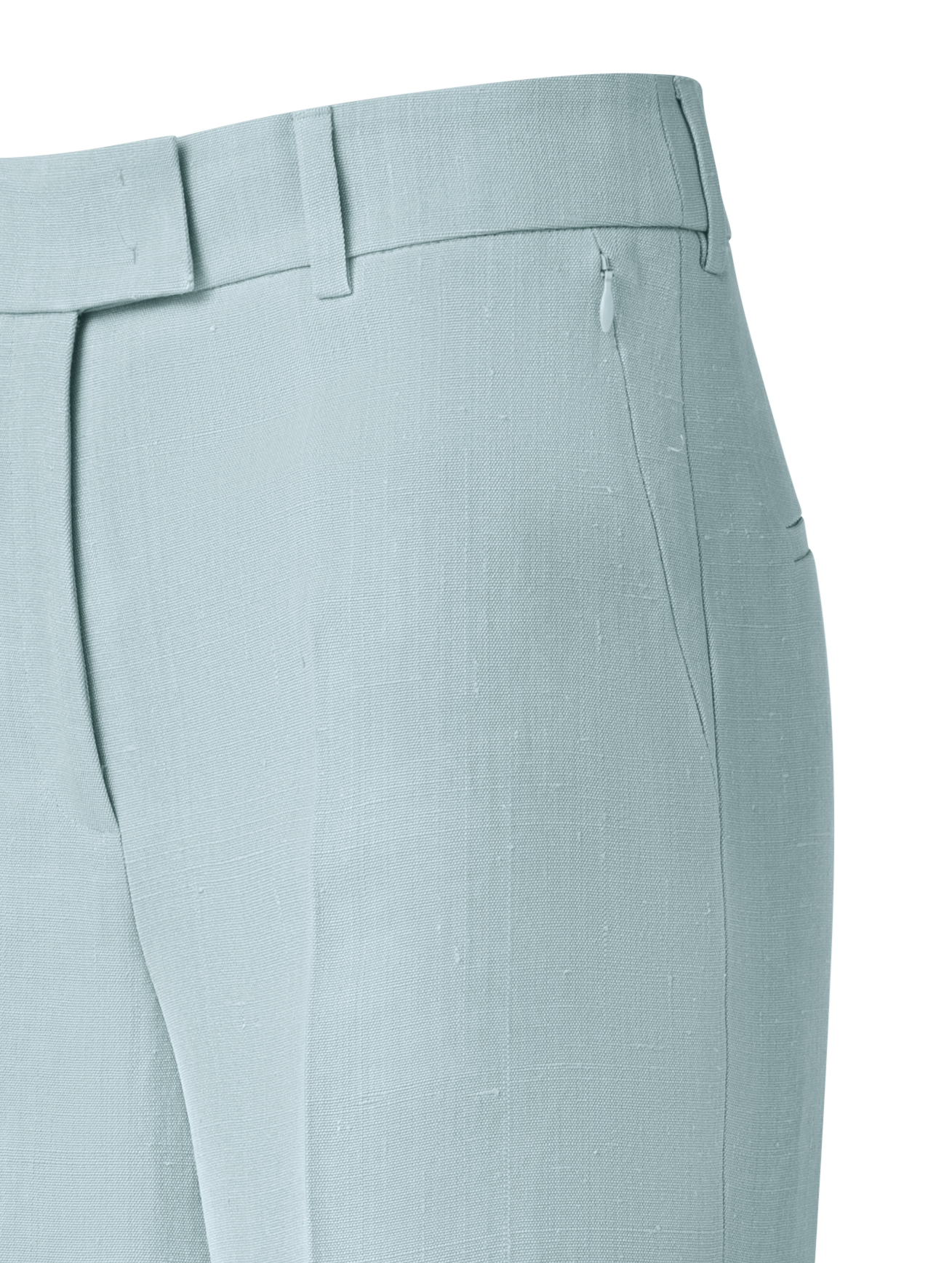 Designer Wide Silk Shantung Pants - pastel - blue