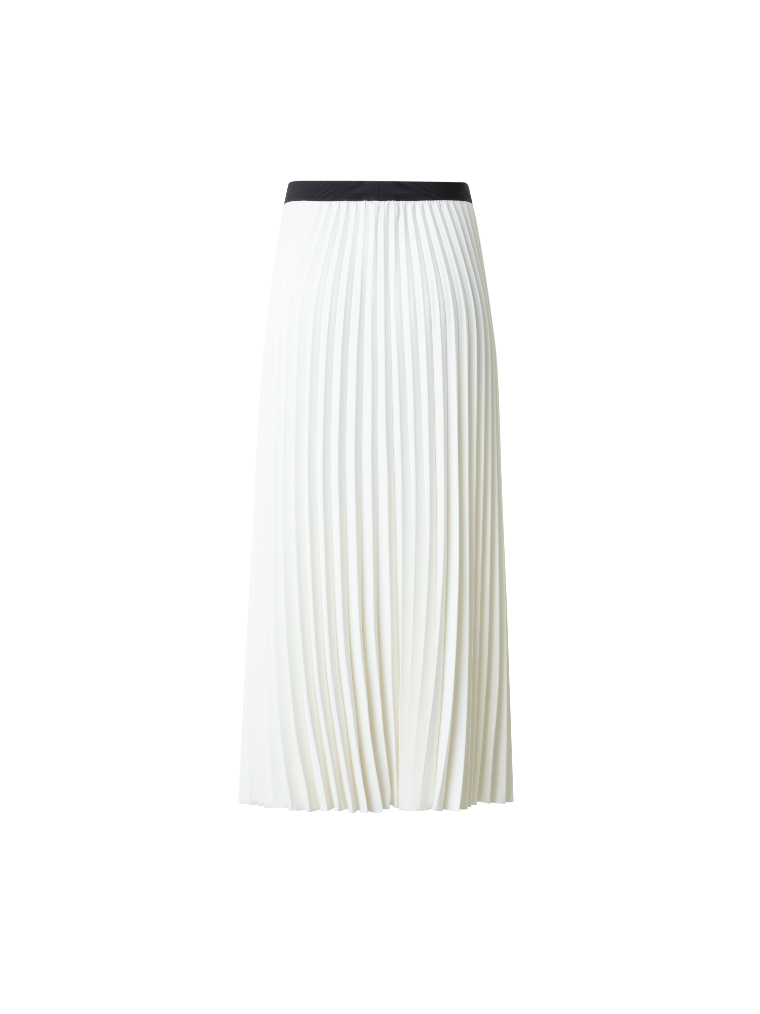 Designer Plissé Midi Skirt - neutral - ecru - white