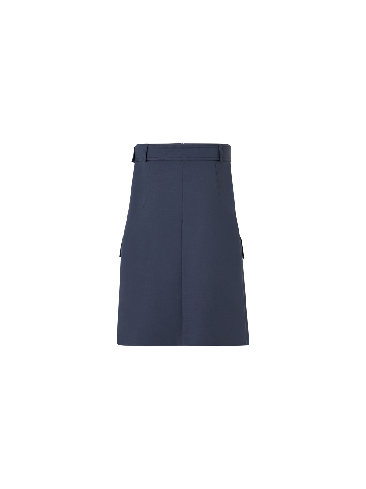 Designer Cotton Double-Face Pencil Skirt - blue