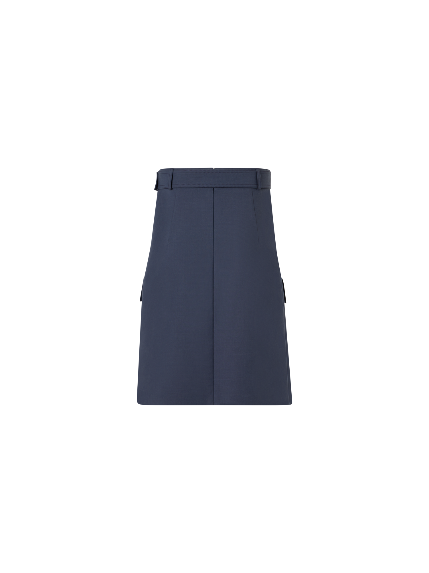Designer Cotton Double-Face Pencil Skirt - blue