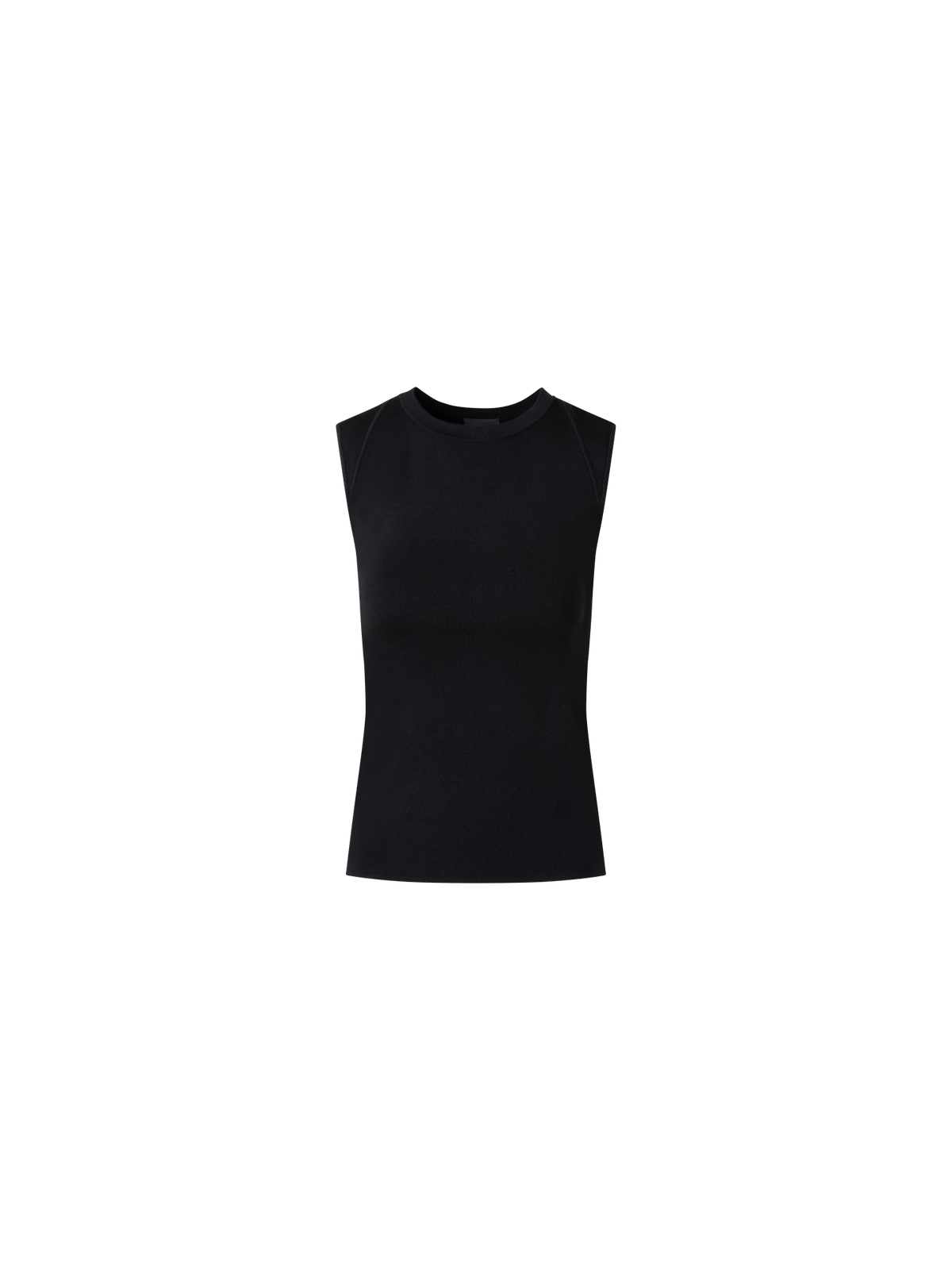 Designer Sleeveless Knit Top in Silk Stretch - black
