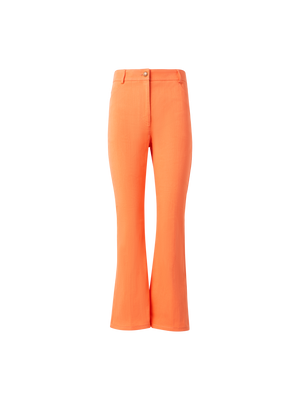 Designer Cropped Bootcut Cotton Denim Stretch Pants - pastel - orange
