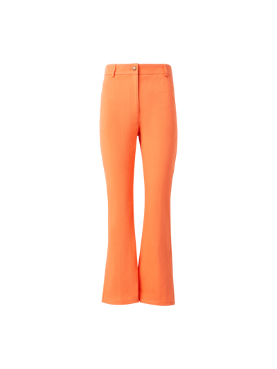Designer Cropped Bootcut Cotton Denim Stretch Pants - pastel - orange