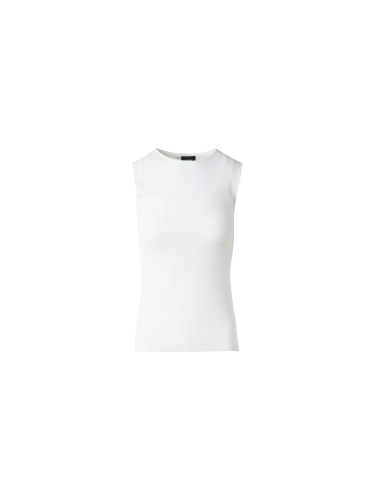 Designer Double Layered Knit Top in Sheer Cotton - ecru - white