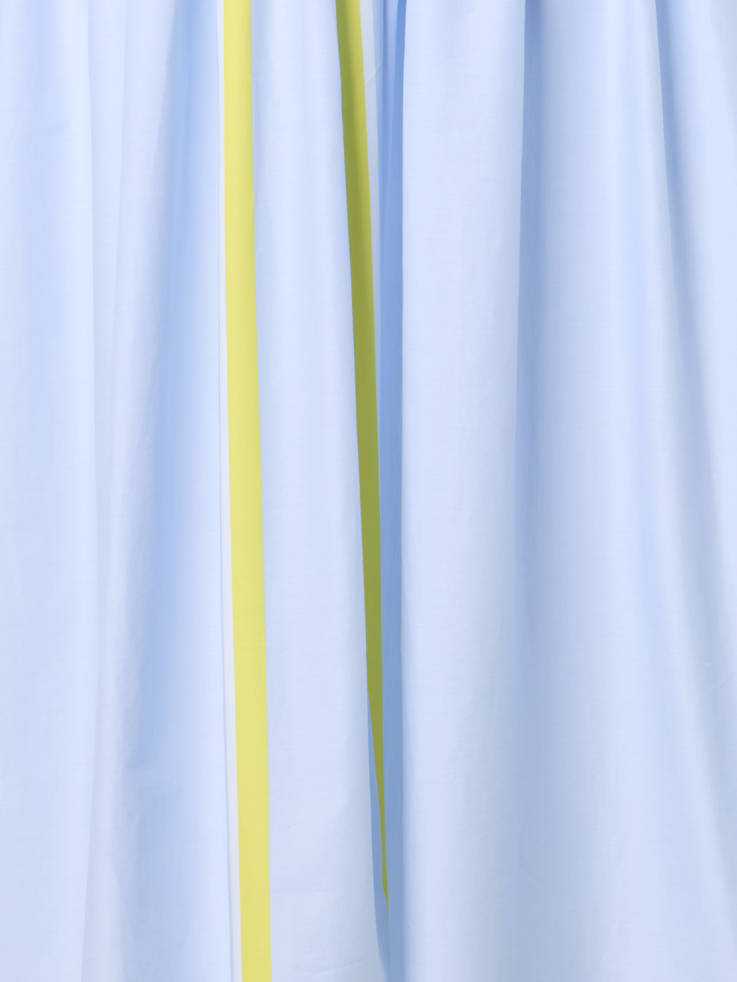 Designer Striped Cotton Chambray Midi Shirt Dress - blue - multicolor