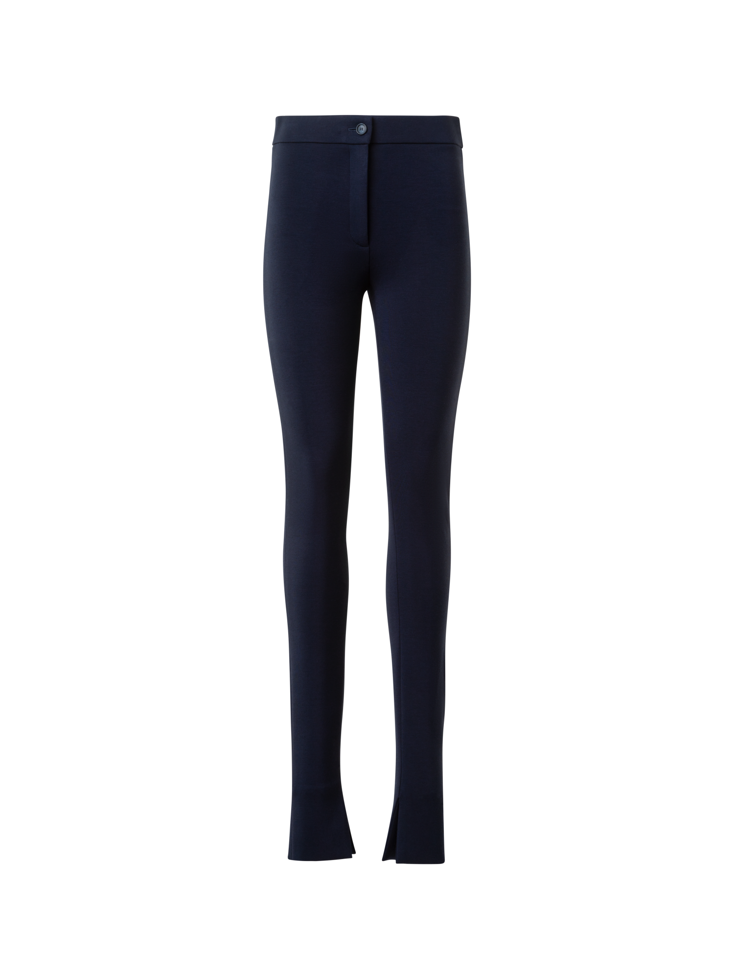 Designer Skinny Stretch Jersey Leggings with Slit - neutral - navy - blue