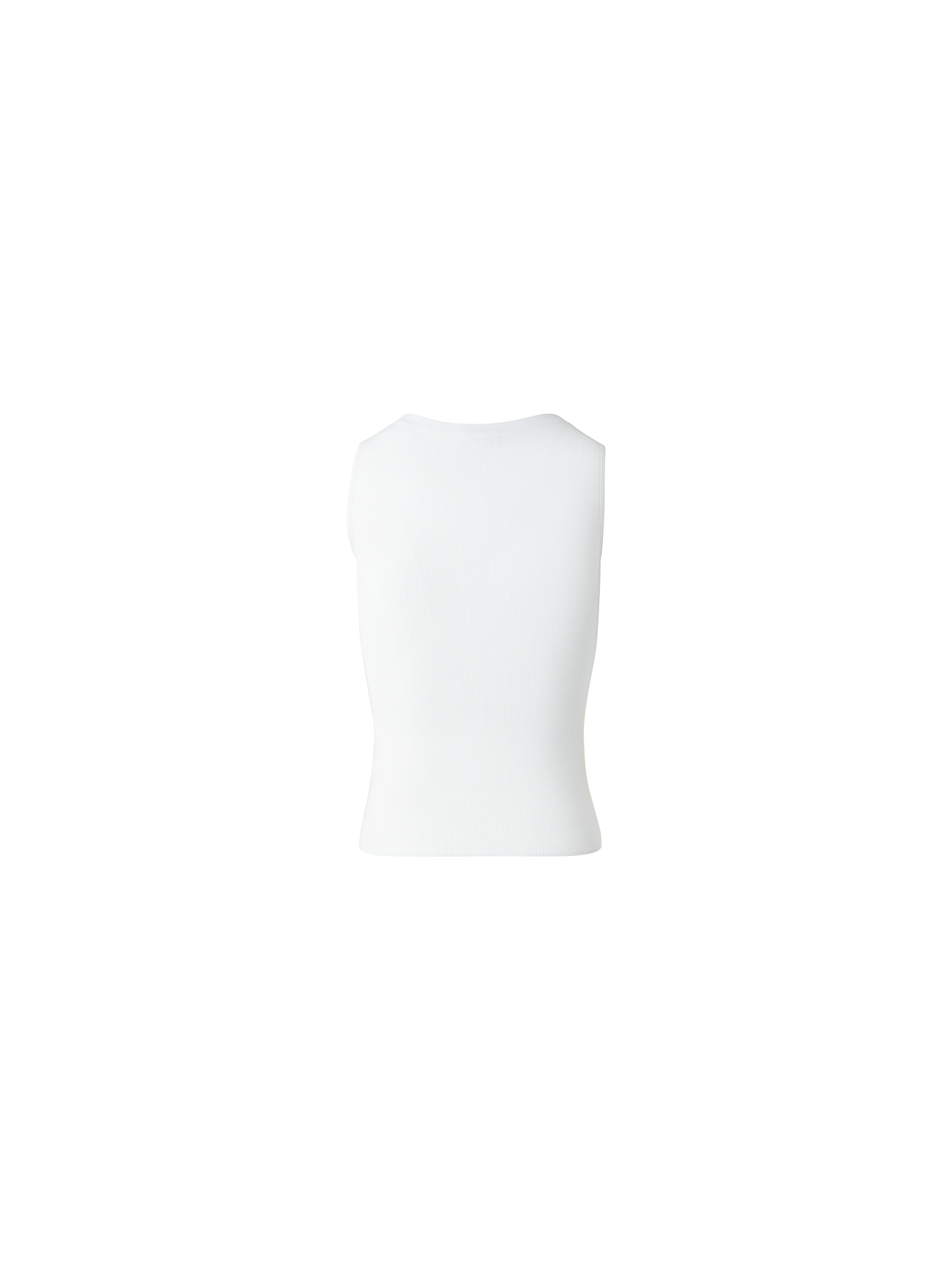 Designer Cotton Viscose Rib Sleeveless Top - ecru - white
