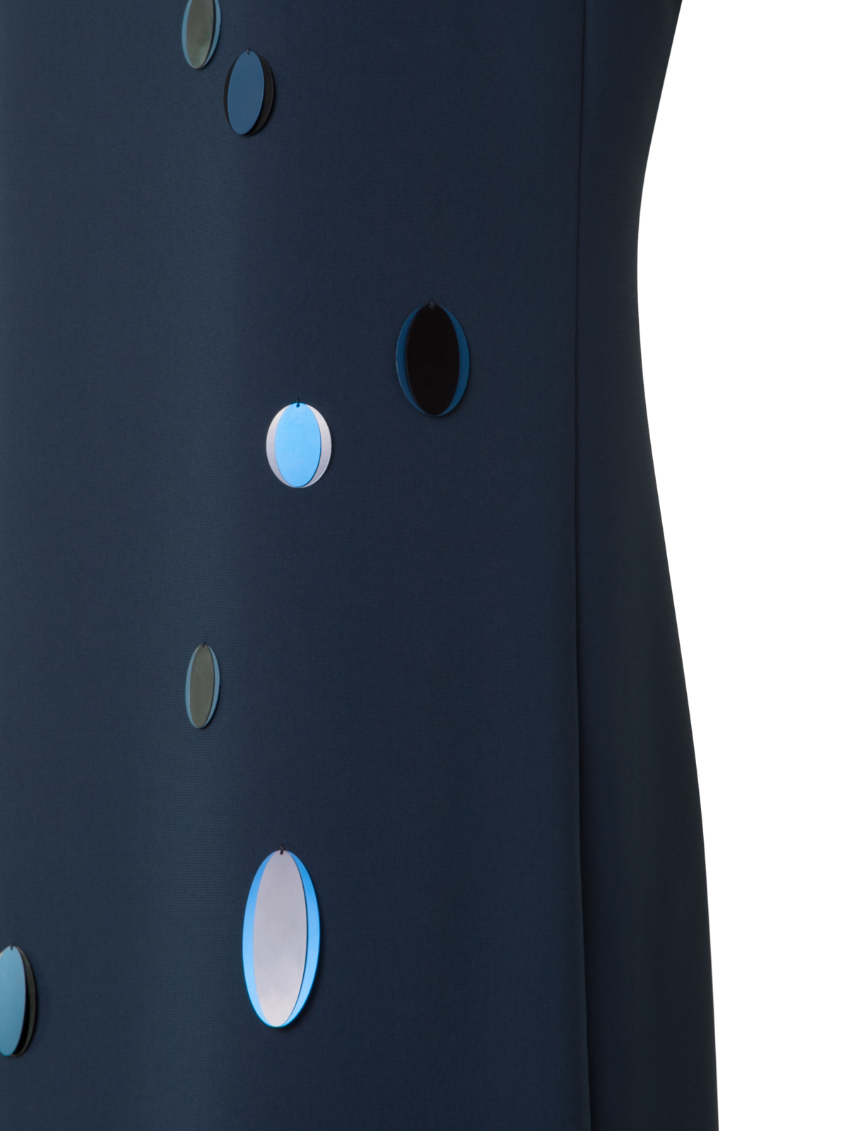 Designer Heavy Laser Cut Tunic Dress with Dropping Dots - neutral - navy - blue