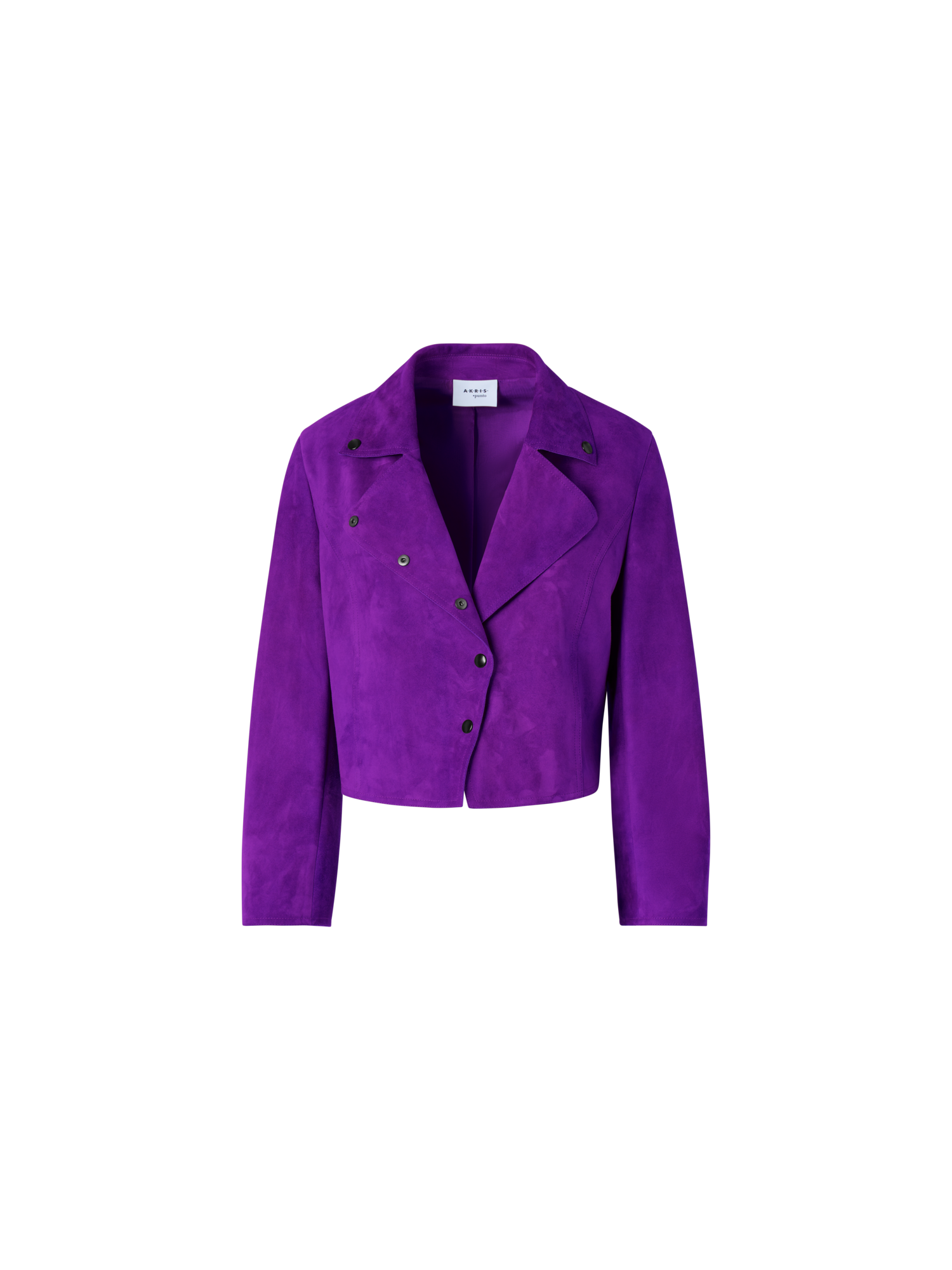 Designer Bracelet-Sleeve Suede Leather Short Jacket - purple