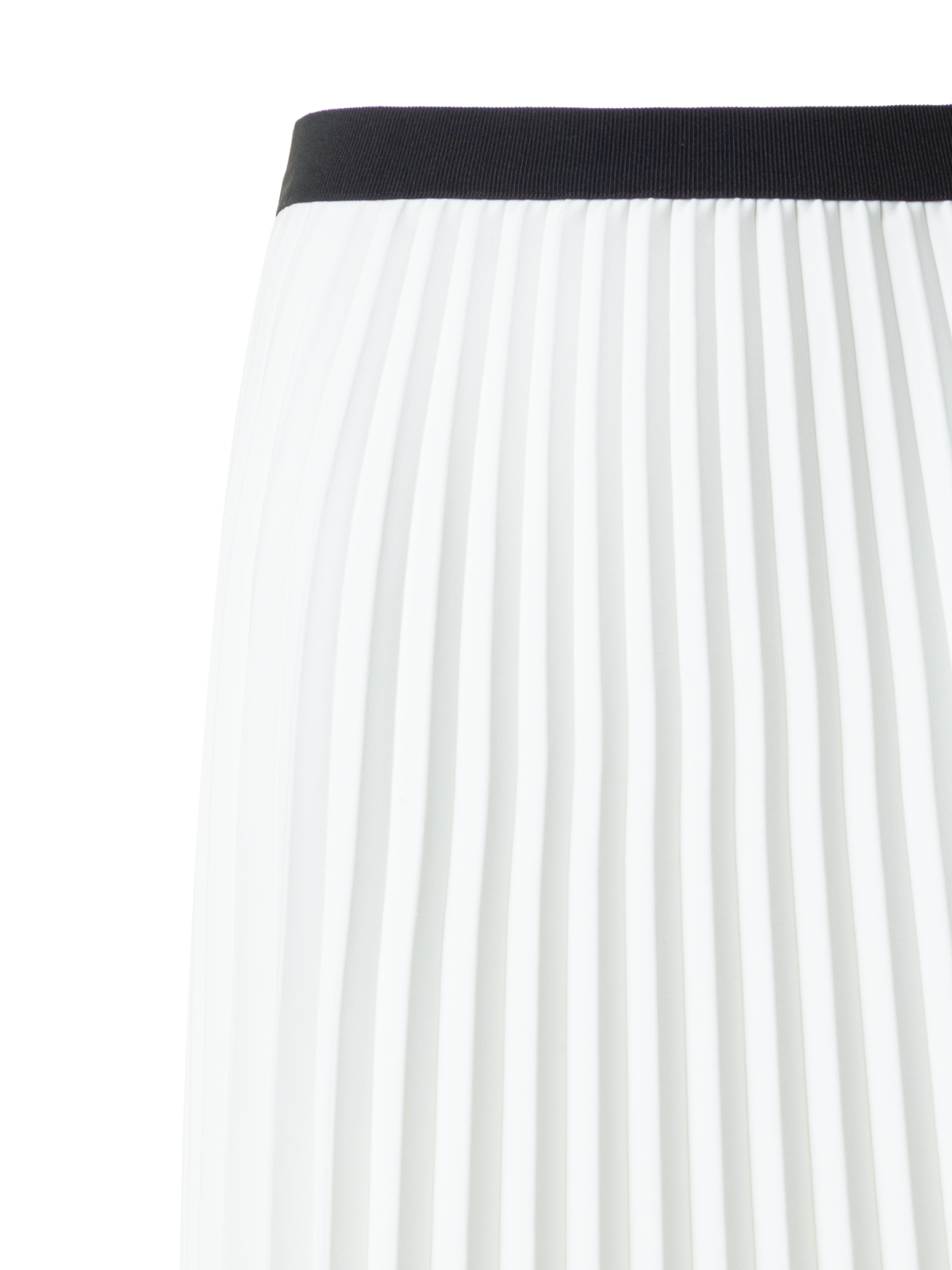 Designer Plissé Midi Skirt - neutral - ecru - white