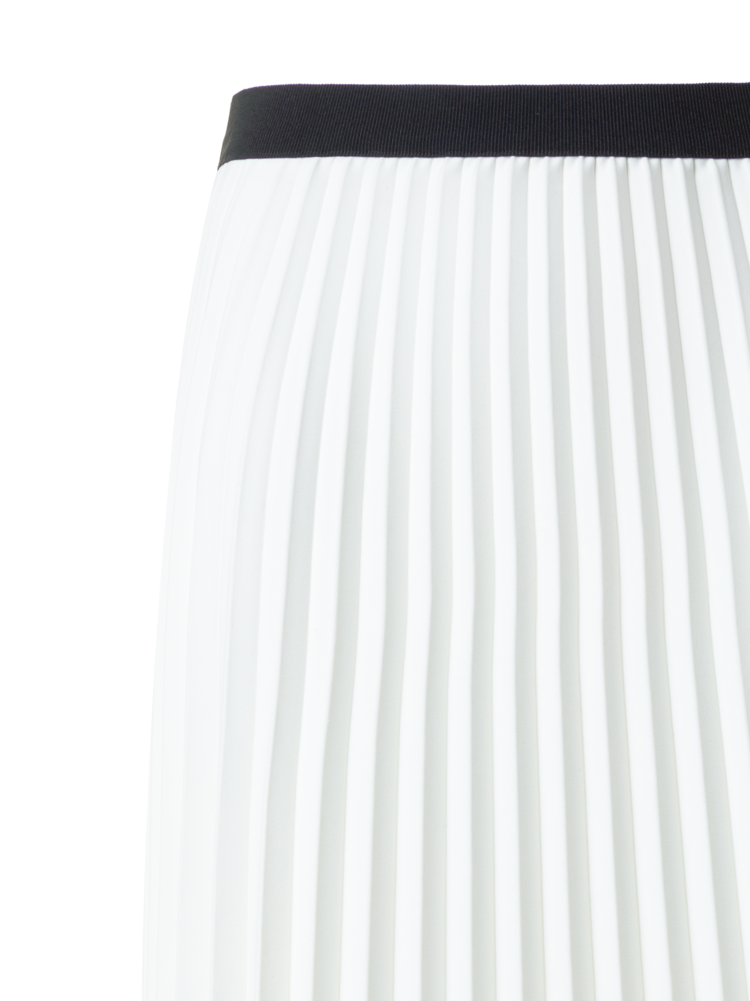 Designer Plissé Midi Skirt - neutral - ecru - white