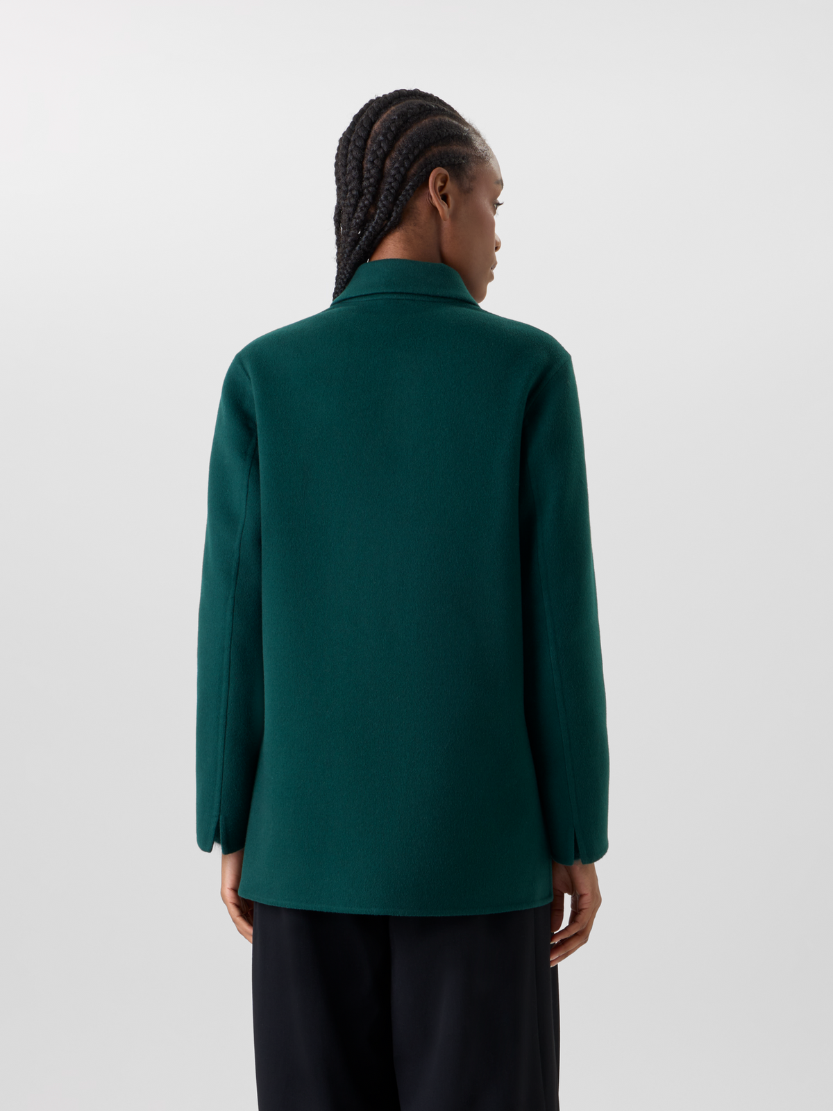 Designer Oversized Cashmere Double-Face Shirt Jacket - green 