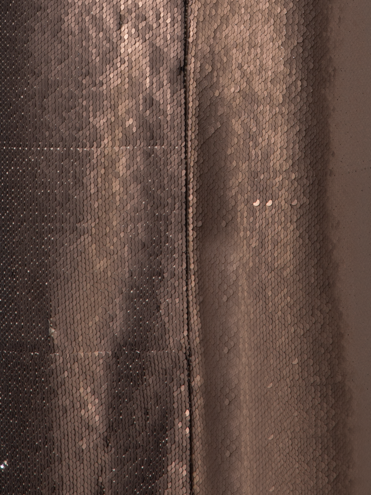 Designer Bi-Color Sequin Jersey Pencil Skirt with Slit - brown - gold